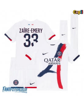Paris Saint-Germain Warren Zaire-Emery #33 Echipament de Fotbal Replică 2025-26 Copii Deplasare (+ Șorturi)